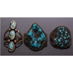 3 NAVAJO SILVER RINGS
