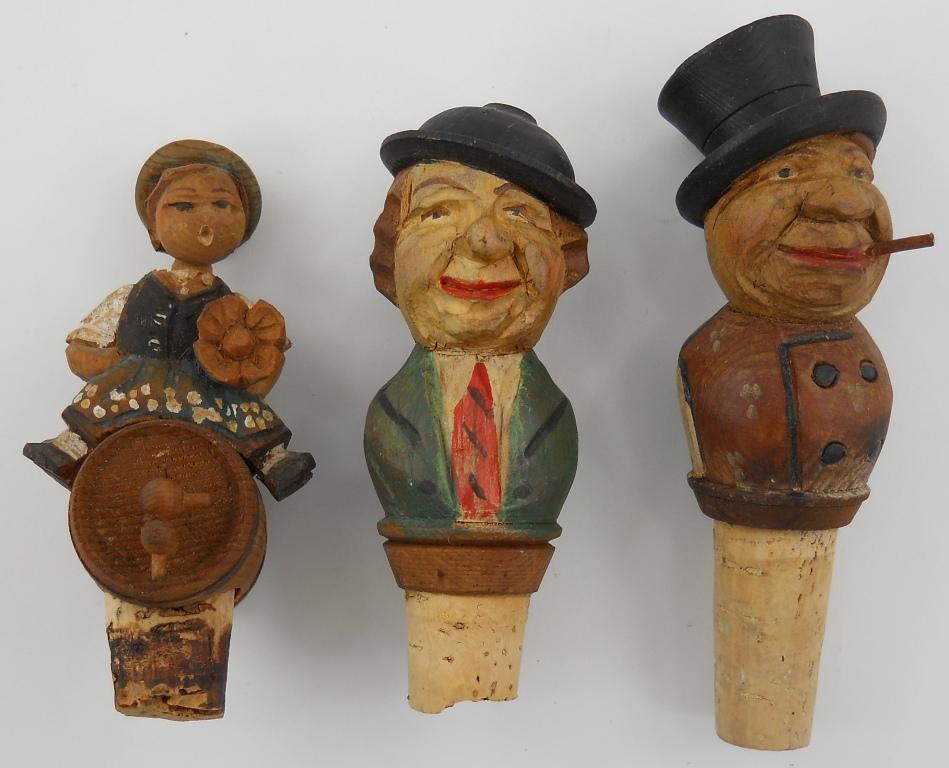 3 ANRI Wooden Bottle Stoppers