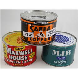 Three Full Coffee Cans
