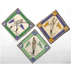Three Baseball Felt Tobacco Premium Blankets