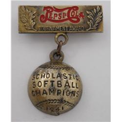 1941 Pepsi-Cola Softball Champions Pin