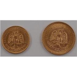 Two 1945 Mexican Gold Coins