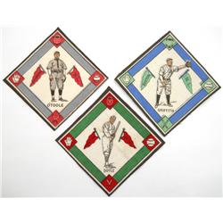 Three Baseball Felt Tobacco Premium Blankets