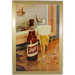 Schlitz Tin-Over-Cardboard Sign