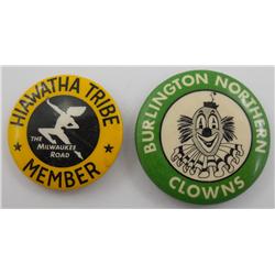 Two Railroad Pinback Buttons