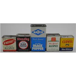 5 Assorted Spice Tins