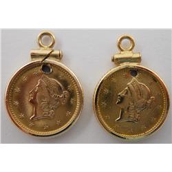 Pair of $1.00 Liberty Head Gold Coins