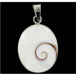 Sterling Shell Oval Pendant (JEW-1924)