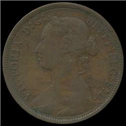 1888 Victoria Halfpenny Circulated (COI-7136)