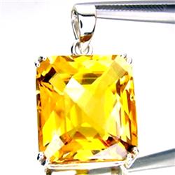 68ct Golden Citrine Silver Pendant Appr Est $11k (JEW-2621)