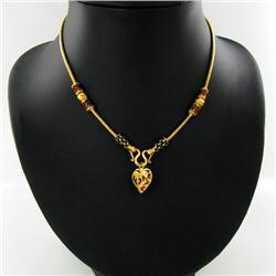 100ct Gold Vermeil Heart Pendant Necklace (JEW-2543)