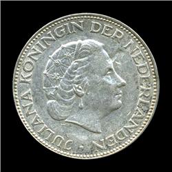1960 Netherlands 2.5 Gilder Silver AU+ Error (COI-5770)
