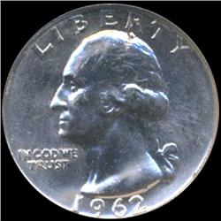 1962 Washington 25c Silver Quarter Graded GEM (COI-6845)