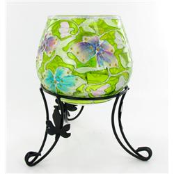 Ornate Glass Candle Holder & Stand (CLB-626)