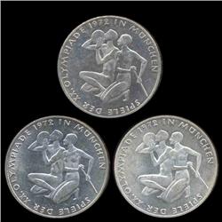 1972G/J/F Germany Silver 10 Mark MS63/64 3 Pcs (COI-8550)