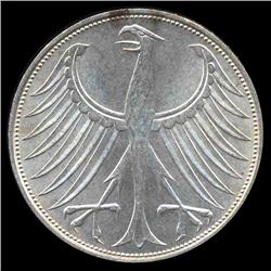 1974D Germany Silver 5 Mark MS63 (COI-8500)