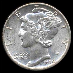 1940D Mercury Dime Choice MS64 FB (COI-8491)