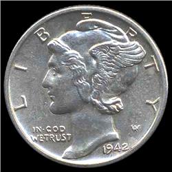 1942D Mercury Dime Gem MS66 FB ERROR (COI-8399)
