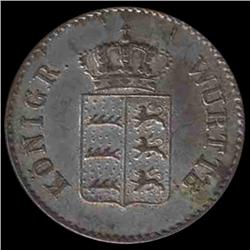 1855 Germany Wurttenberg 1 Kroner AU (COI-8513)