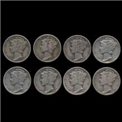 1930S Mercury Dimes Better Grade Lot of 8 (COI-8467)