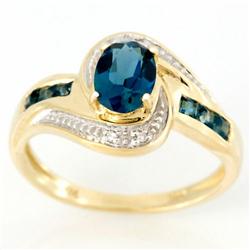 1.78ct London Bl Topaz Diamond Ring 9k Yel Gold (JEW-9363X)