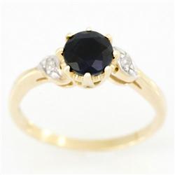 1.04ct Black Sapphire Diamond 9k Solid Gold Ring (JEW-9413X)