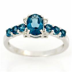 1.78ct London Bl Topaz Diamond 9k Wht Gold Ring (JEW-9350X)