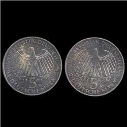 1973 Germany Silver 5 Mark BU Lot of 2 (COI-8504)