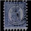 Image 1 : 1866 RARE Finland 20p Type 2 Blue Used Stamp (STM-1307)