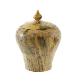 Hand Carved Tamarind Burl Wood Covered Vase  (DEC-161)