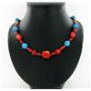 Image 1 : 234ct Turquoise Red Coral & Nickel Bead Necklace (JEW-2178)