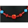 Image 2 : 234ct Turquoise Red Coral & Nickel Bead Necklace (JEW-2178)