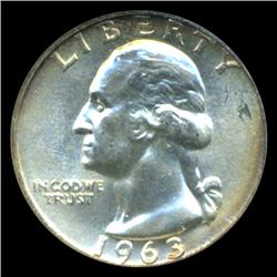 1963 Washington 25c Quarter Coin Graded MS67 (COI-5373)