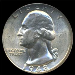 1948D Washington Silver Quarter Graded GEM (COI-6186)