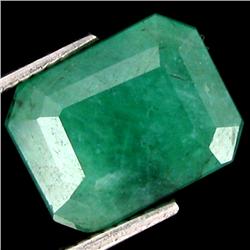 3.9ct Emerald Cut Green Afghan Emerald (GEM-17582)