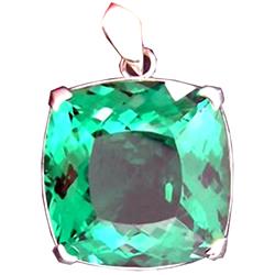 65ct Green Amethyst Silver Pendant Appr Est $10k (JEW-2626)