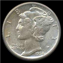 1938 Mercury Dime Gem MS65 (COI-8374)