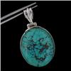Image 1 : 51ctw Genuine Turquoise Silver Pendant (JEW-2448)