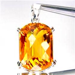 66ct Orange Citrine Silver Pendant Appr Est $10k (JEW-2611)