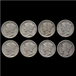 1934 Mercury Dimes Hi Grade Lot of 8 (COI-8462)