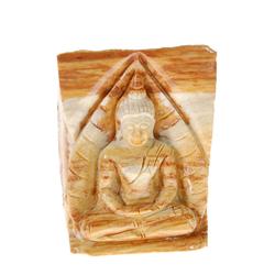 Hand Carved Petrified Wood Thai Buddha (CLB-199)