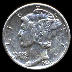 1936D Mercury Dime Hi Grade ERROR (COI-8484)