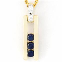 .43ct Bl Sapphire Diamond 9k Gold Pendant (JEW-9302X)