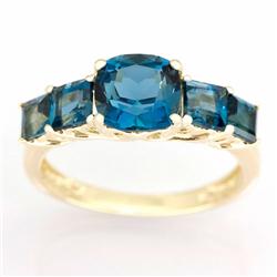 3.40ct Natural London Bl Topaz 9k Yel Gold Ring (JEW-9356X)