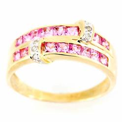 1.66ct Pink Sapphire Diamond 9k Yel Gold Ring (JEW-9439X)