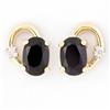 1.24ct Black Sapphire Diamond 9k Gold Earrings (JEW-9246X)