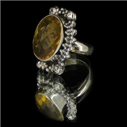 49ctw Citrine Quartz Silver Ring Appr Est $10k (JEW-2450)