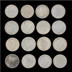 1912D Liberty 5c Circulated Mini Roll 16Pcs (COI-7808)