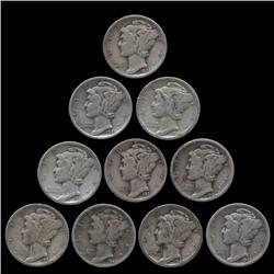 1929D Mercury Dimes Hi Grade Lot of 10 (COI-8471)