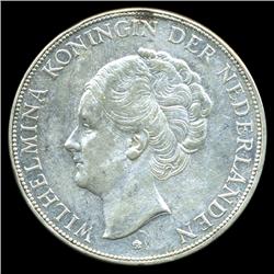 1932 Netherlands 2.5 Gilder Silver AU+ (COI-5777)